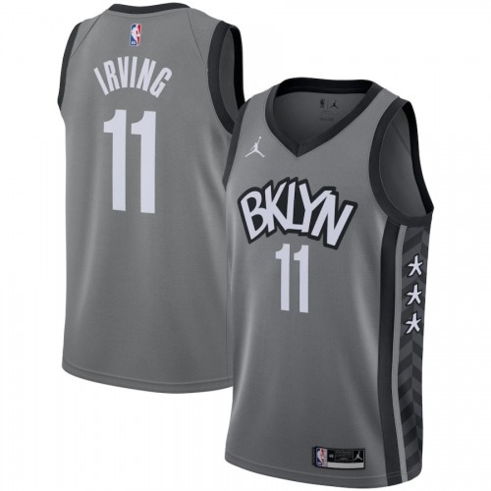 Men's Brooklyn Nets Kyrie Irving #11 Jordan Gray 2020/21 Swingman Jersey - Statement Edition-Pro Kit Vault | Brand New 26/27 Sports Jerseys